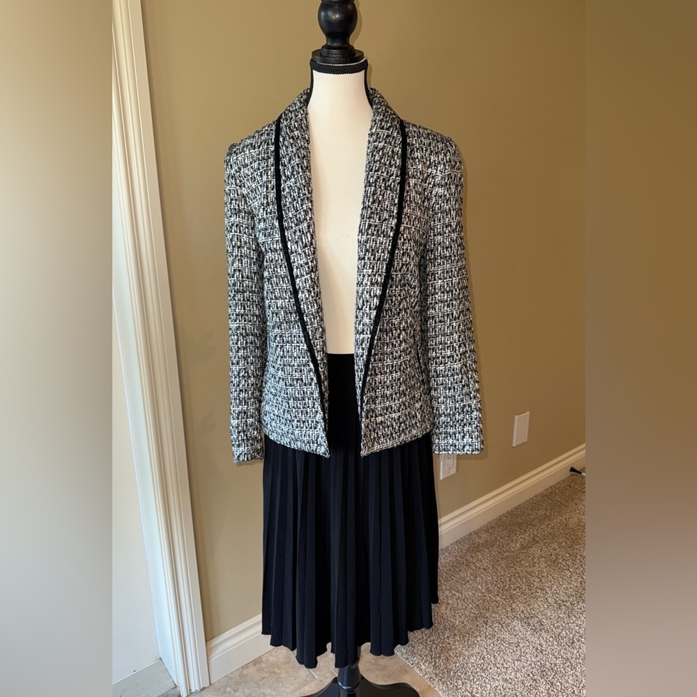 Allison Daley Black White Texture Tweed Blazer Professional Classic Women’s Sz10